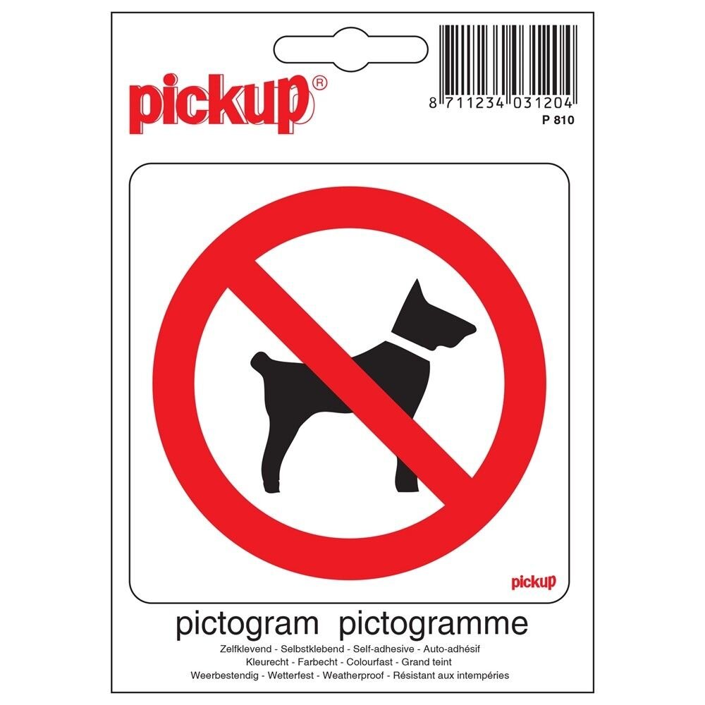PICTOGRAM 10X10CM VERBODEN VOOR HONDEN