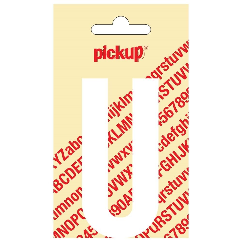PLAKLETTER U NOBEL 90MM WIT