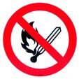 PICTOGRAM 15CM ROND VERBOD OPEN VUUR/ROKEN