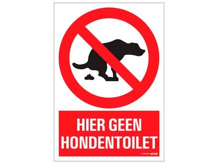 BORD 23X33CM HIER GEEN HONDENTOILET