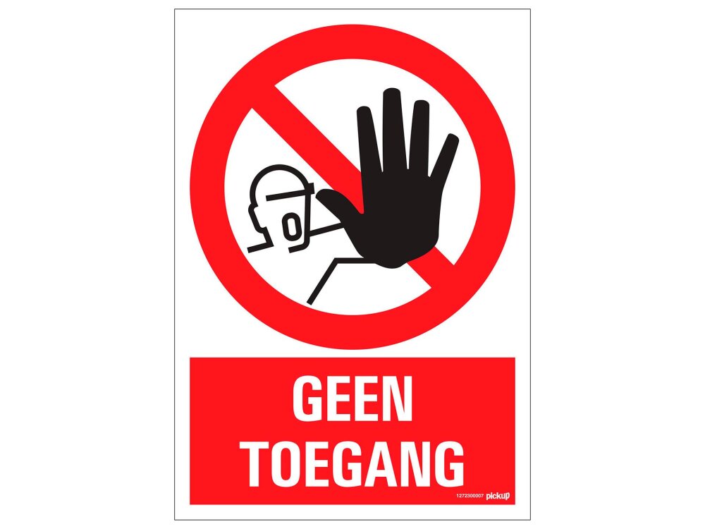 BORD 23X33CM GEEN TOEGANG