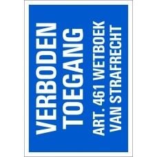 BORD COMBI 23X33CM VERBODEN TOEGANG ART.461