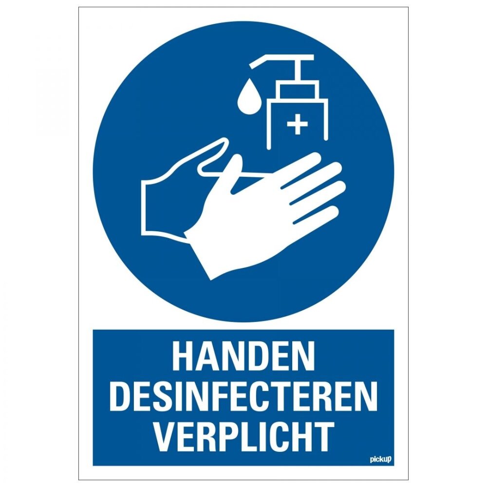 BORD HANDEN DESINFECTEREN VERPLICHT