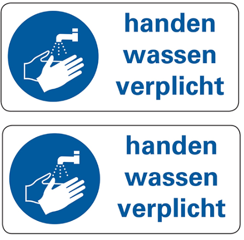 STICKER HANDEN WASSEN VERPLICHT (2X)