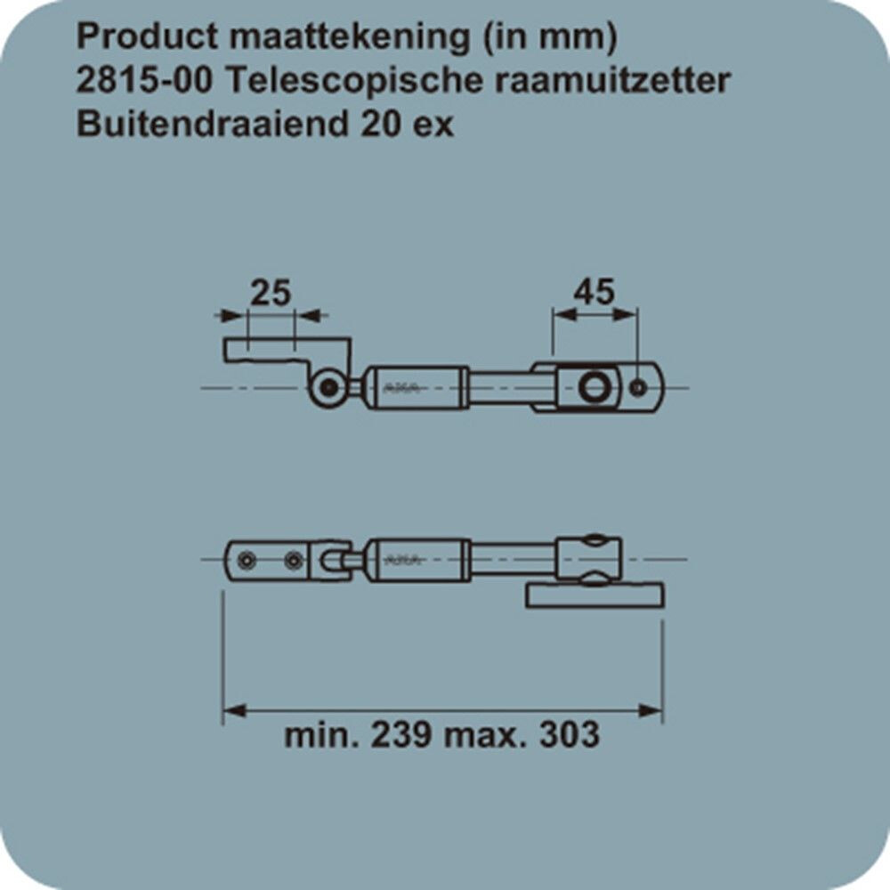 TELE-UITZETTER KLEIN BUITENDRAAIEND NIEUW-RVS
