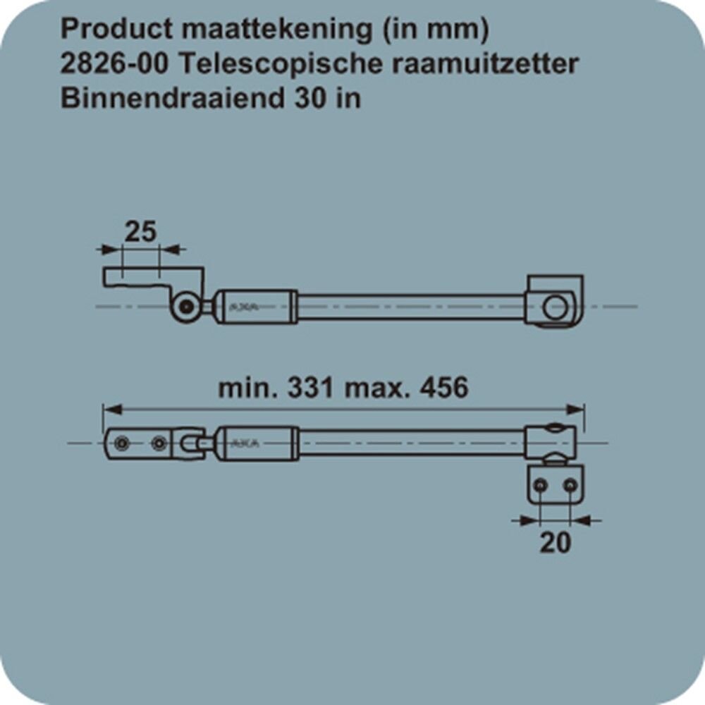 TELE-UITZETTER MIDDEL BINNENDRAAIEND NIEUW-GRIJS