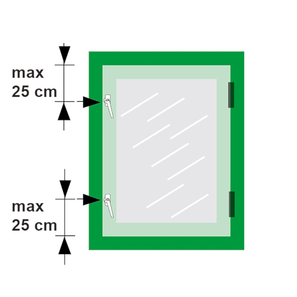 ZAMAC WIT GELAKTE RAAMSLUITING RECHTS PLAT MET NOK