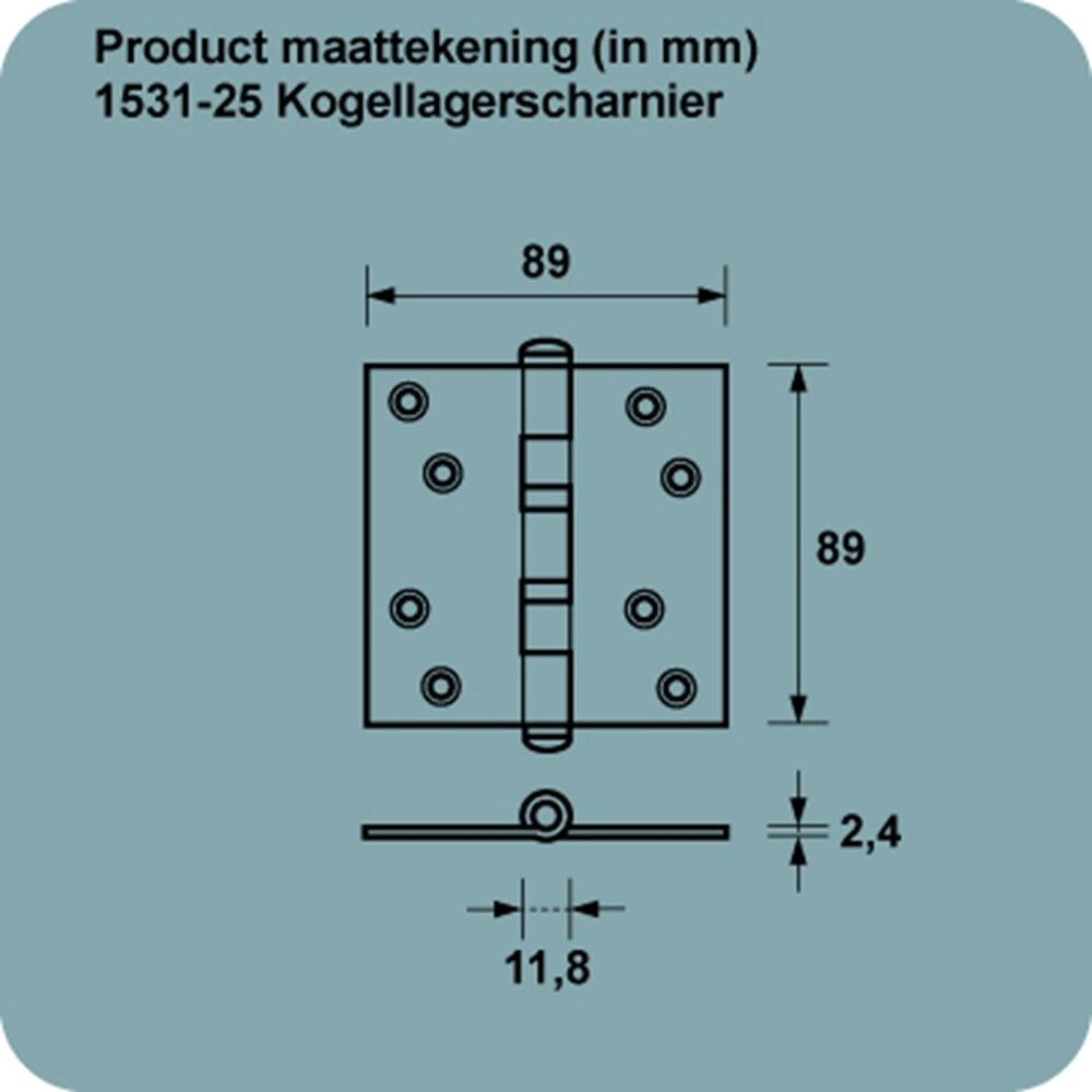 SCHARNIER 89 X 89MM 3.5" KOGELLAGER TGS