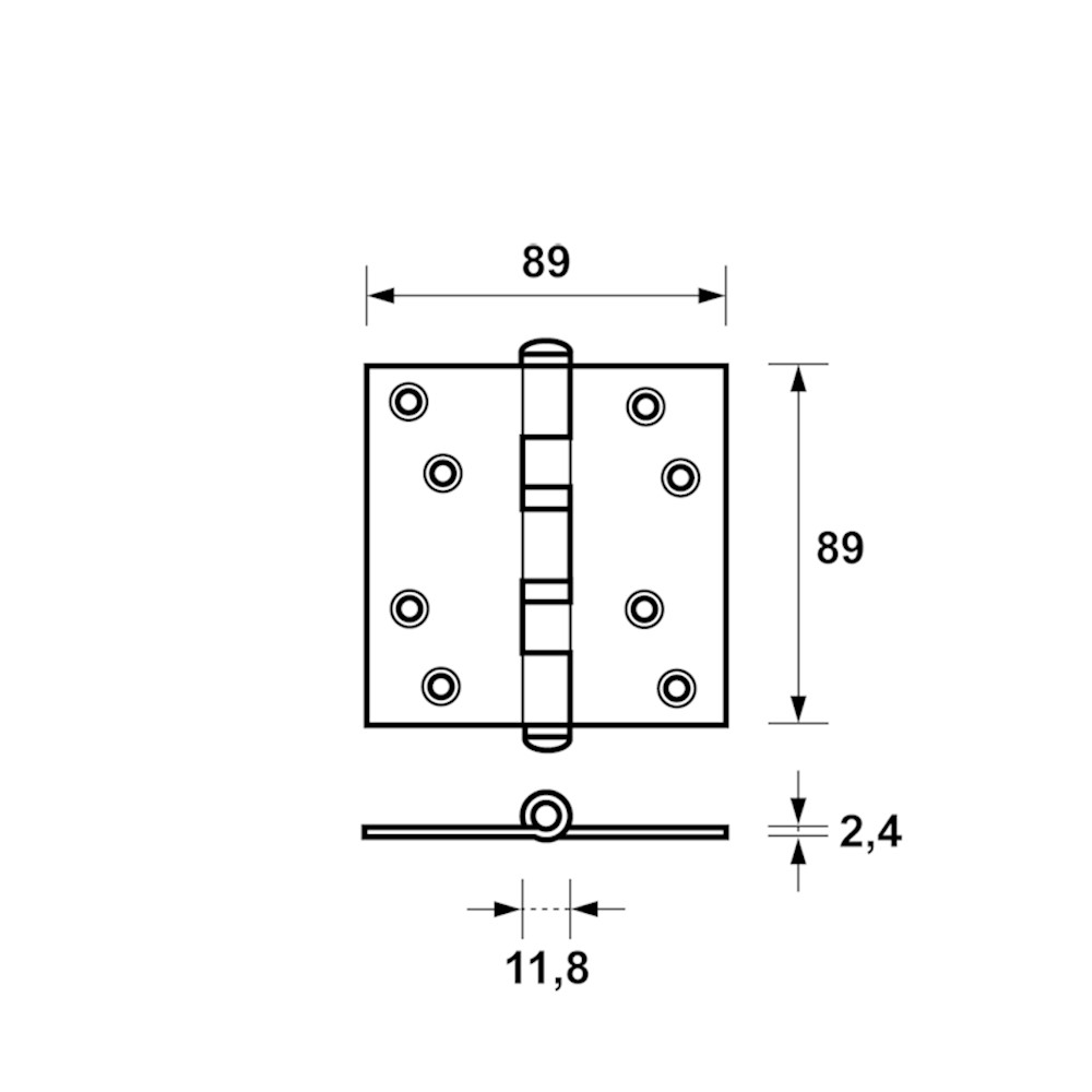 SCHARNIER 89 X 89MM 3.5" KOGELLAGER TGS
