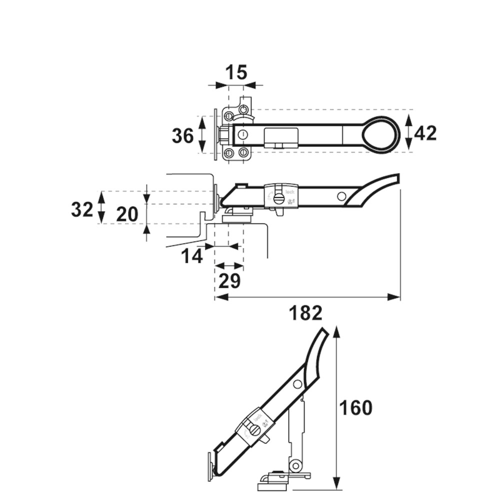 AXAFLEX RAAMUITZETT. SEC. 20MM ZWART RVS