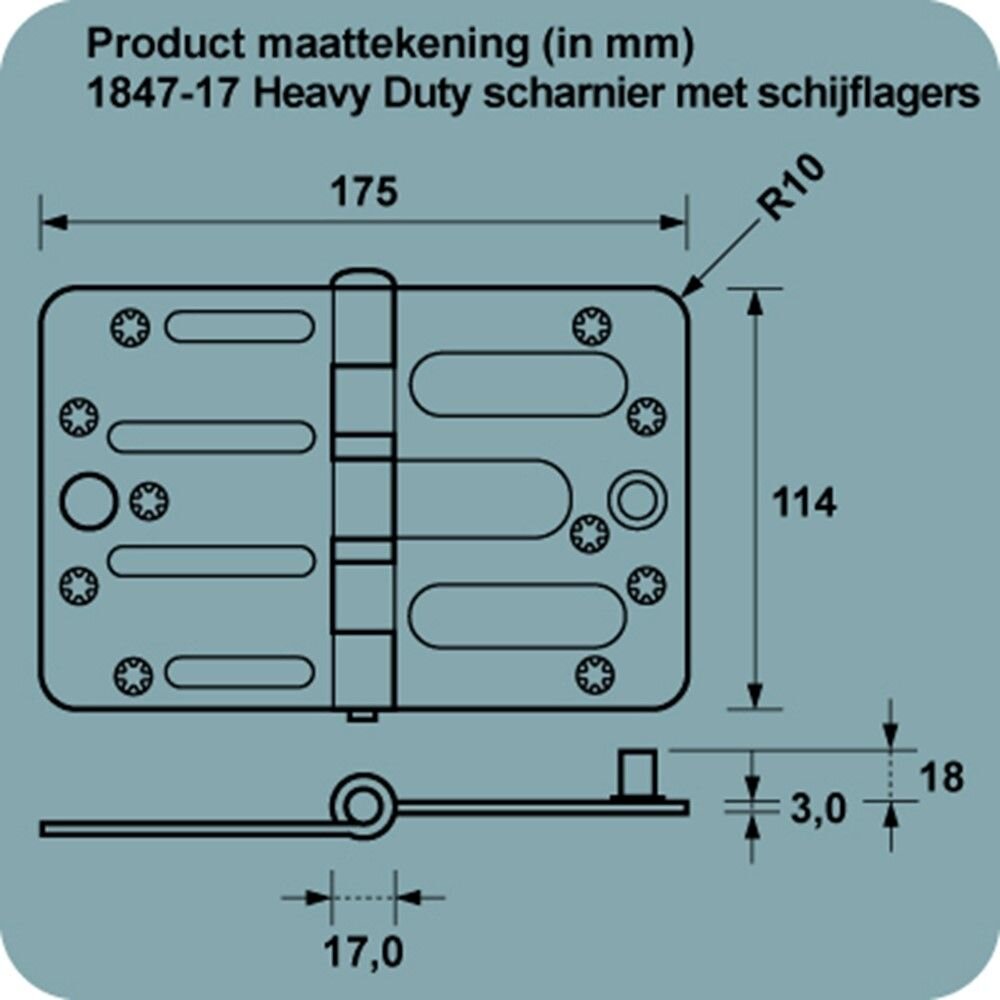 SCHARNIER 114 X 175MM VH TGS 3MM