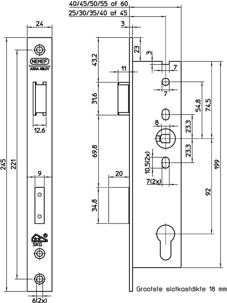 VEILIGHEID SMALDEURSLOT 4169/18-40MM RS/LS