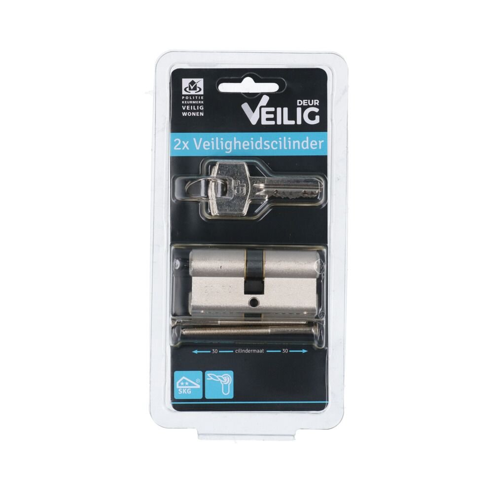 CILINDER S6 30/30 VERNIKKELD 2 GELIJKSL.