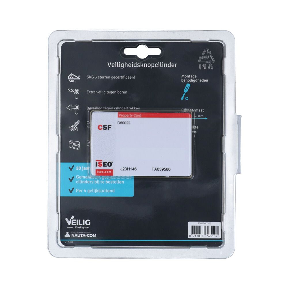 CILINDER F9 30/30 CERTIFICAAT 4 GELIJKS
