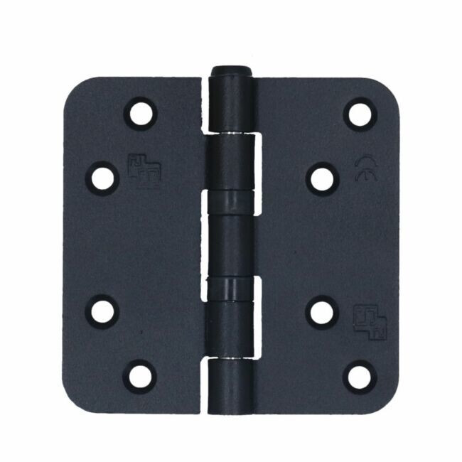 NYLONL. SCHARNIER 89X89 ZWART ROND  2 ST