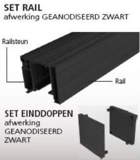 ALU RAIL 600CM COMER ULTRALUX SLIM ZWART