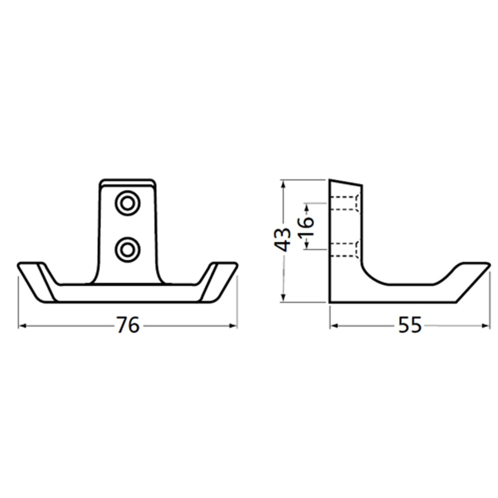 JASHAAK ALU 0033-01 DUBBELE HAAK