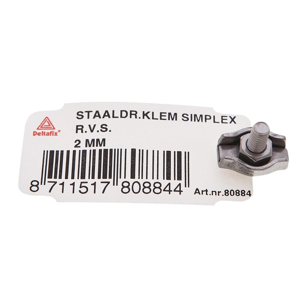 RVS STAALDRAADKLEM 4MM SIMPLEX