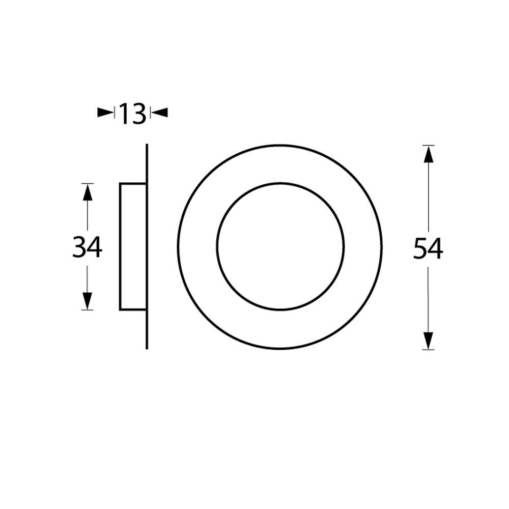SCHUIFDEURKOM 35/55MM RVS ROND