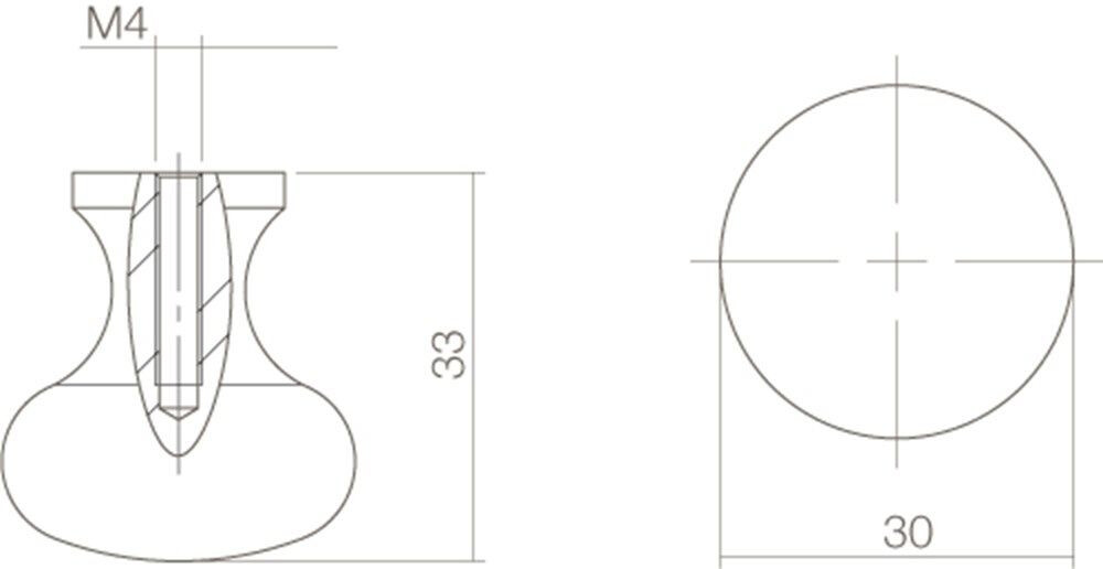 KNOP PADDESTOEL 30MM SMEEDIJZER ZWART