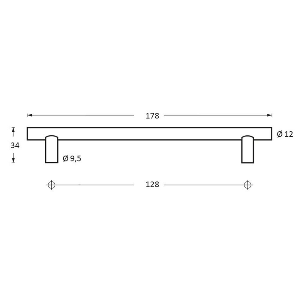 KEUKENGREEP 12/128/178MM RVS