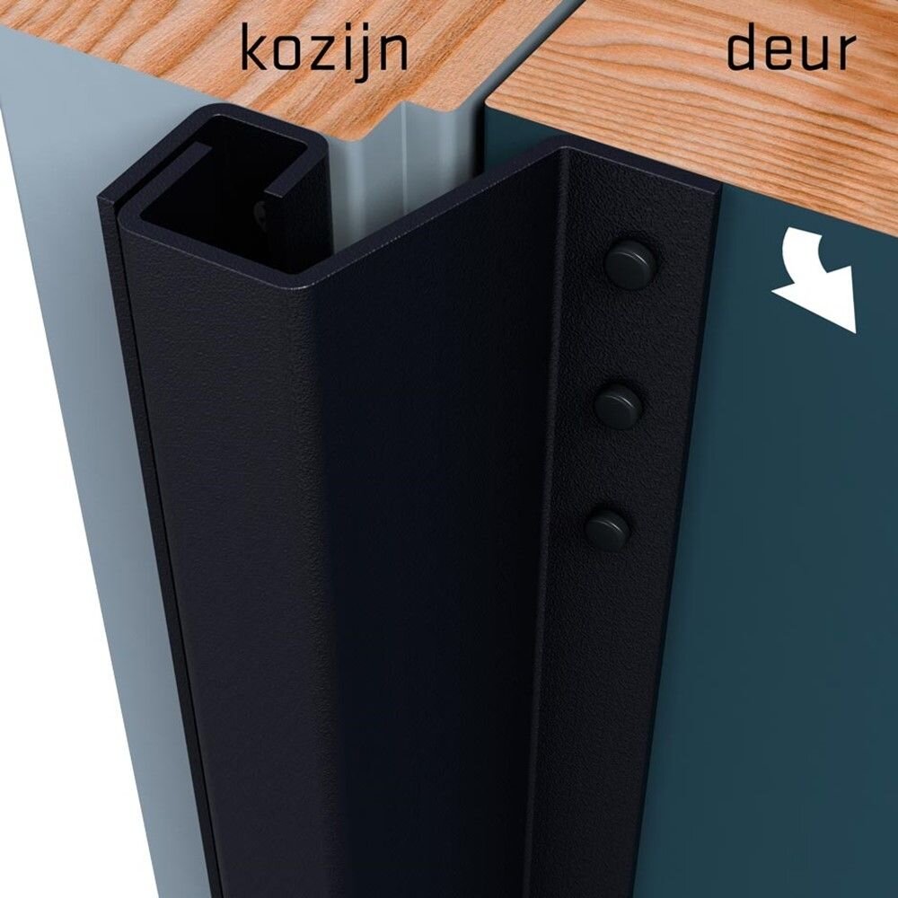 ANTI-INBRAAKSTRIP PLUS BUITENDRAAIEND 0-6MM 2115MM ZWARTGRIJS