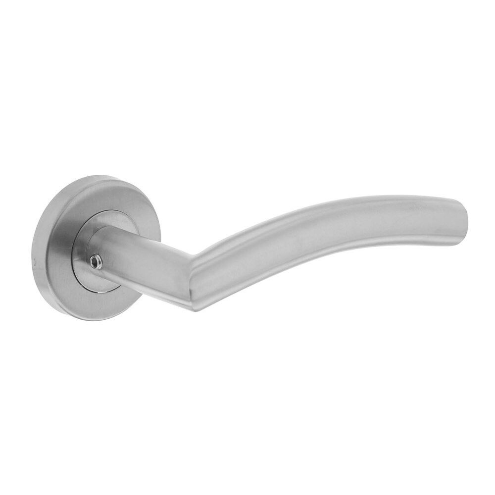 DEURKRUK LISA/HOEK 90° BASIC OP ROND GEVEERDE ROZET RVS