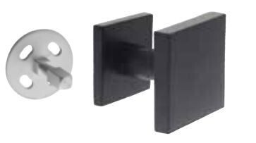 VOORDEURKNOP VAST VIERKANT VERKROPT 64/54MM RVS/MATZWART