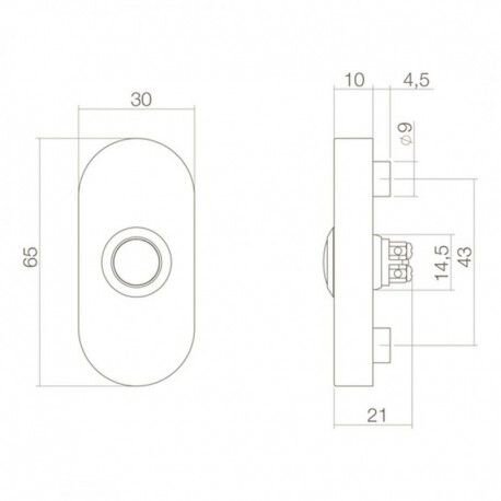 BELDRUKKER OVAAL VERDEKT 65 X 30 X 10MM