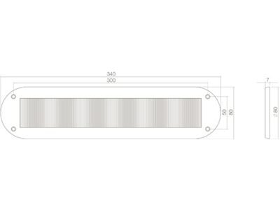 TOCHTWERING OVAAL 340X80MM RVS/ZWART