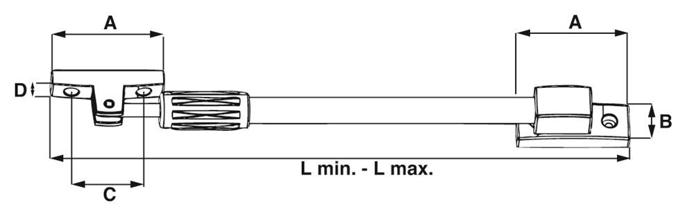 TELEUITZETTER BI/BU 225-295MM RVS/ZWART