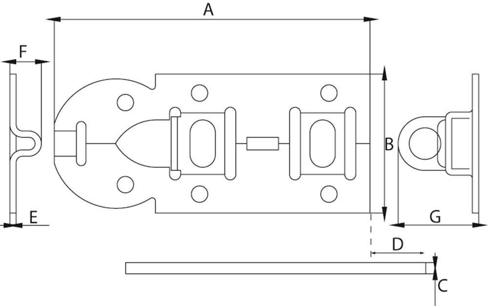 HANGSLOTSCHUIF 66 X 160MM VERZINKT