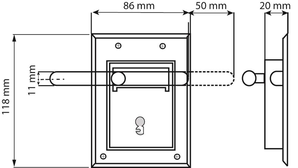 OPLEG GRENDELSLOT L+R SLEUTEL