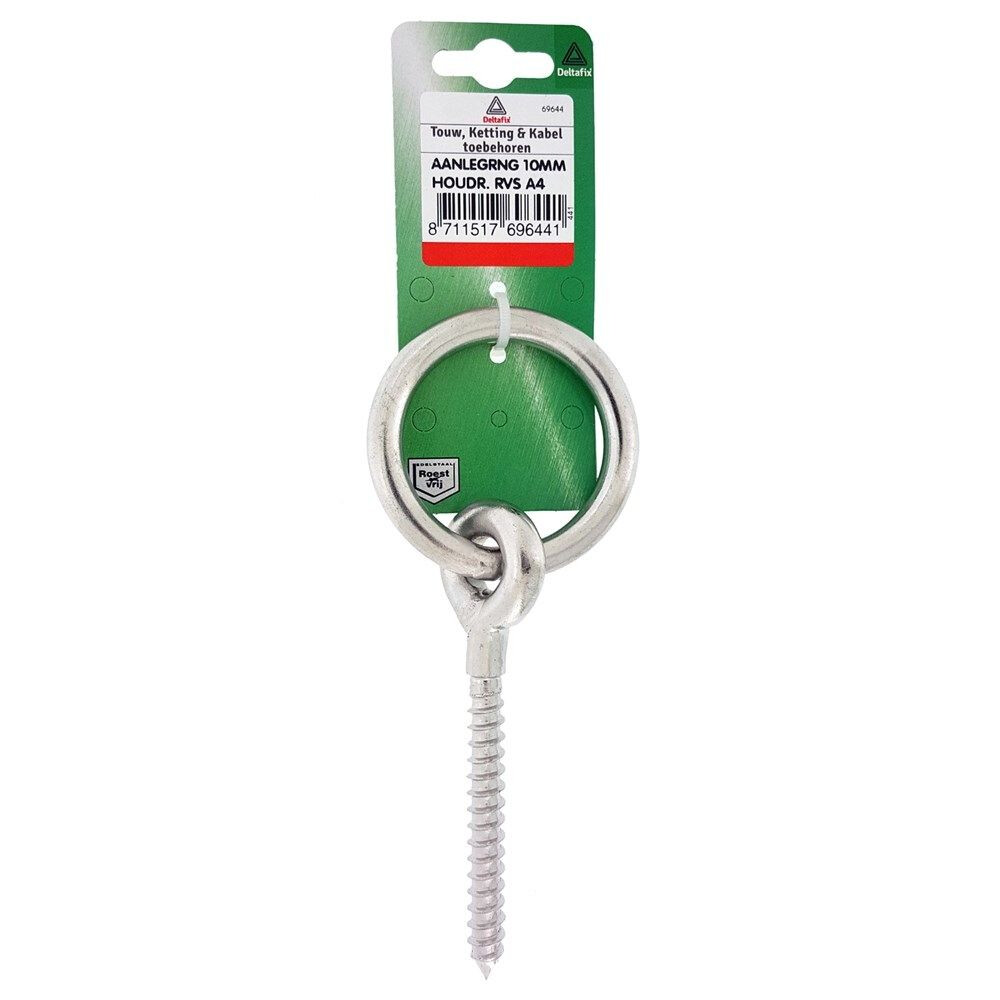 AANLEGRING HOUTDRAAD 6X75MM RVS A4