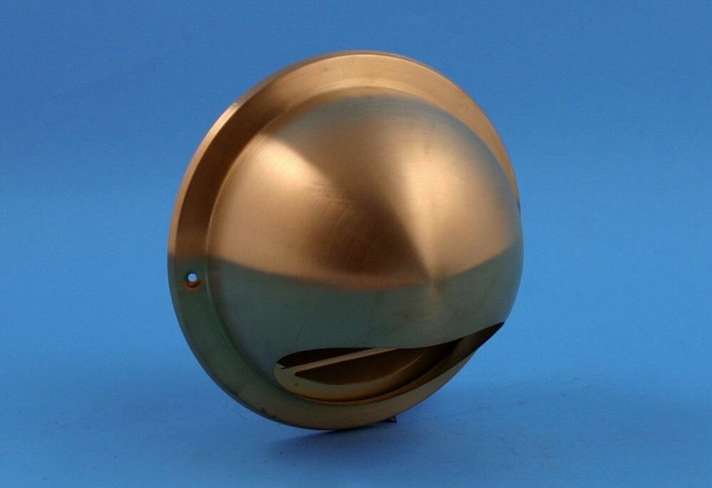 BUITENROOSTER BOL MODEL Ø 125MM RVS MET GAAS, MESSING