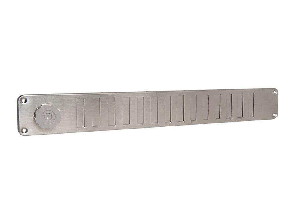 RVS SCHUIFROOSTER 495 X 65MM MET GAAS EN DRAAIKNOP