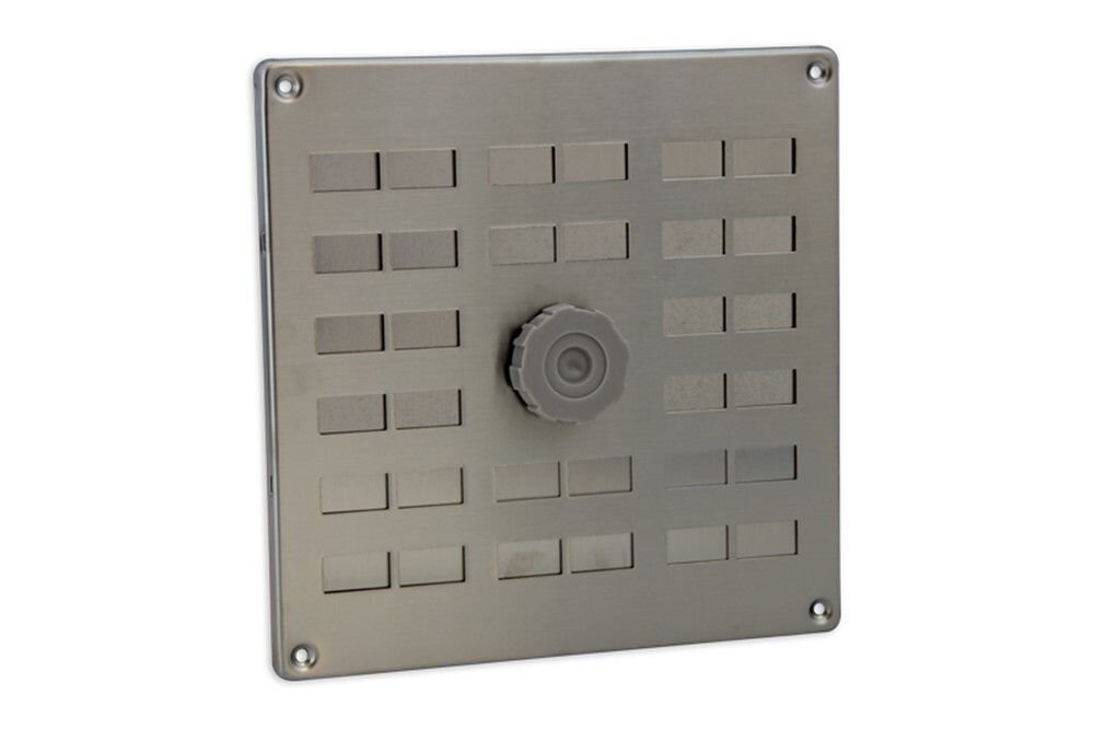 RVS SCHUIFROOSTER 200 X 200MM MET GAAS EN DRAAIKNOP