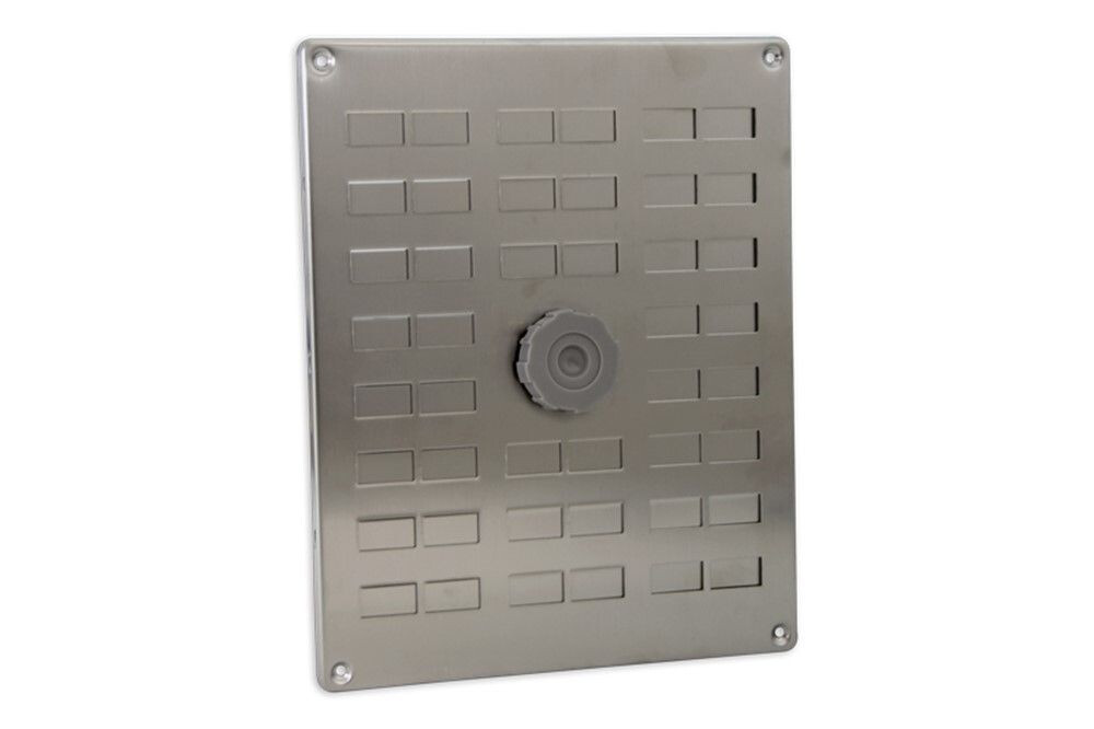 RVS SCHUIFROOSTER 250 X 200MM MET GAAS EN DRAAIKNOP