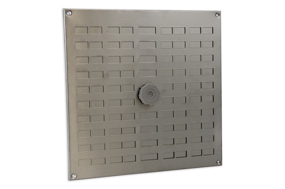 RVS SCHUIFROOSTER 300 X 300MM MET GAAS EN DRAAIKNOP