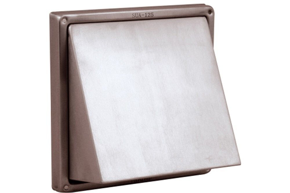 RVS GEVELROOSTER MET KLEP ROND 150MM
