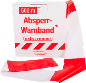 AFZETBAND ROOD/WIT 8CM BREED 500 MTR