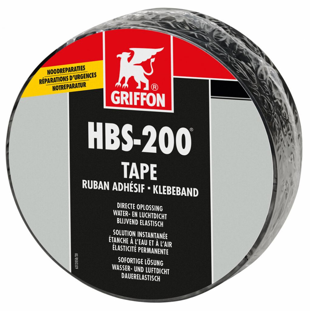 HBS-2OO TAPE 7,5CM X 5MTR ZWART