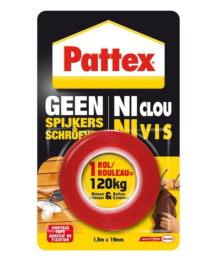 GEEN SPIJKERS & SCHROEVEN TAPE 120 KG
