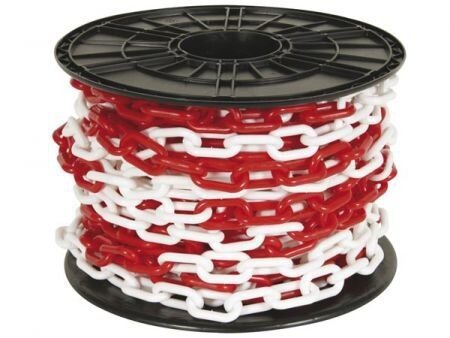 AFZETKETTING 25 METER (ROOD/WIT)