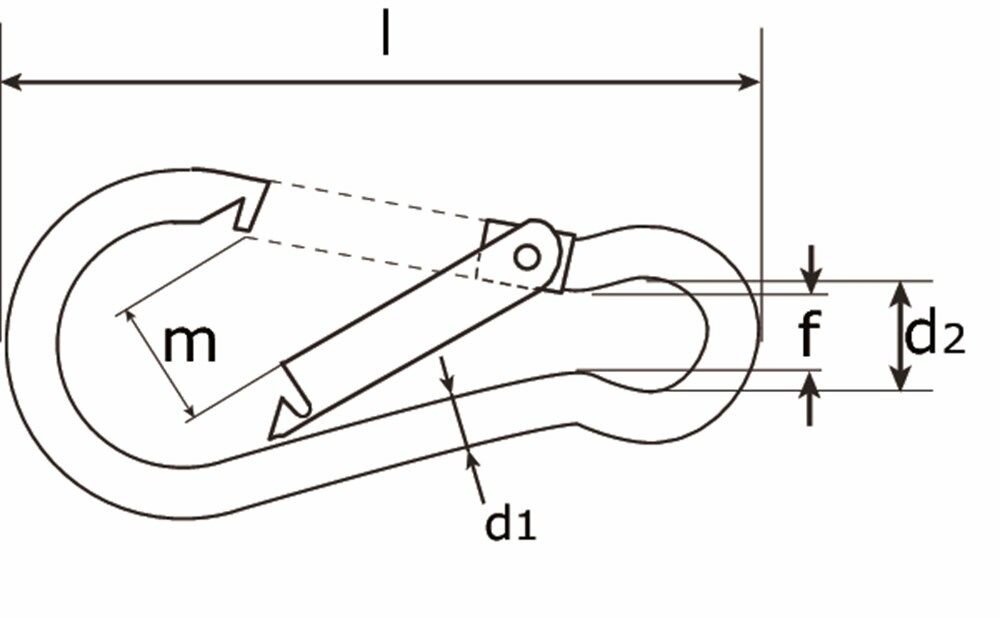 KARABIJNHAAK C-DIN 5299 60X6MM VERZINKT