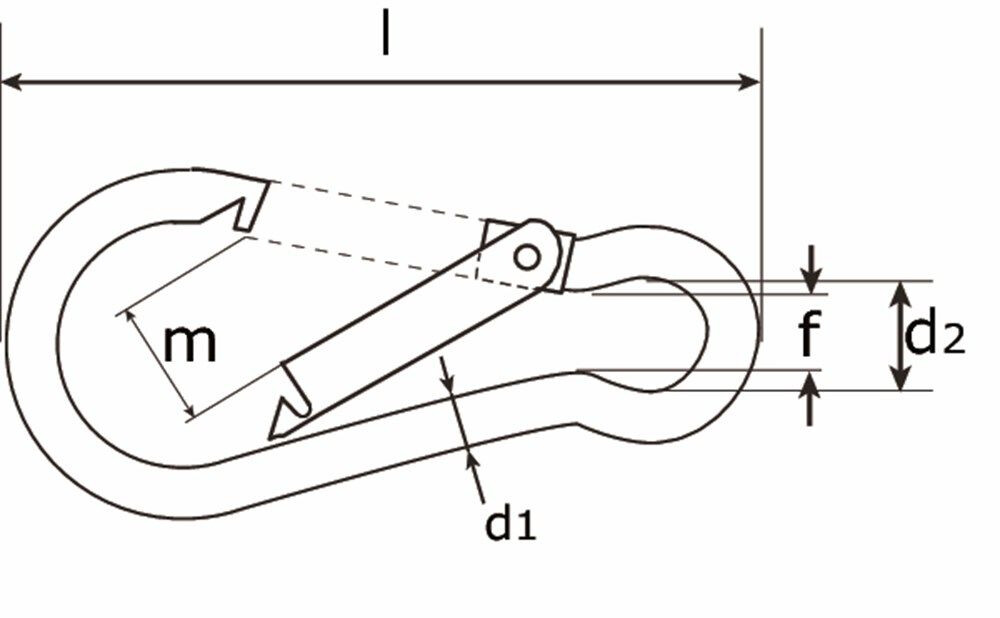 KARABIJNHAAK 40 X 4MM RVS 316