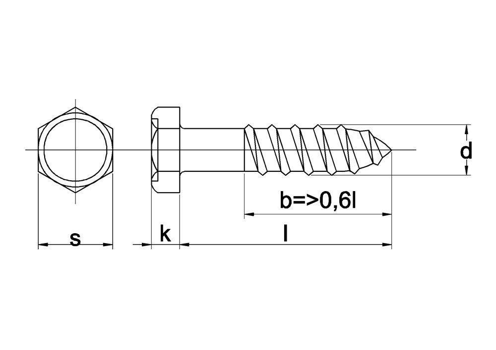 HOUTDRAADBOUT DIN 571 4.8 VZ 12X200