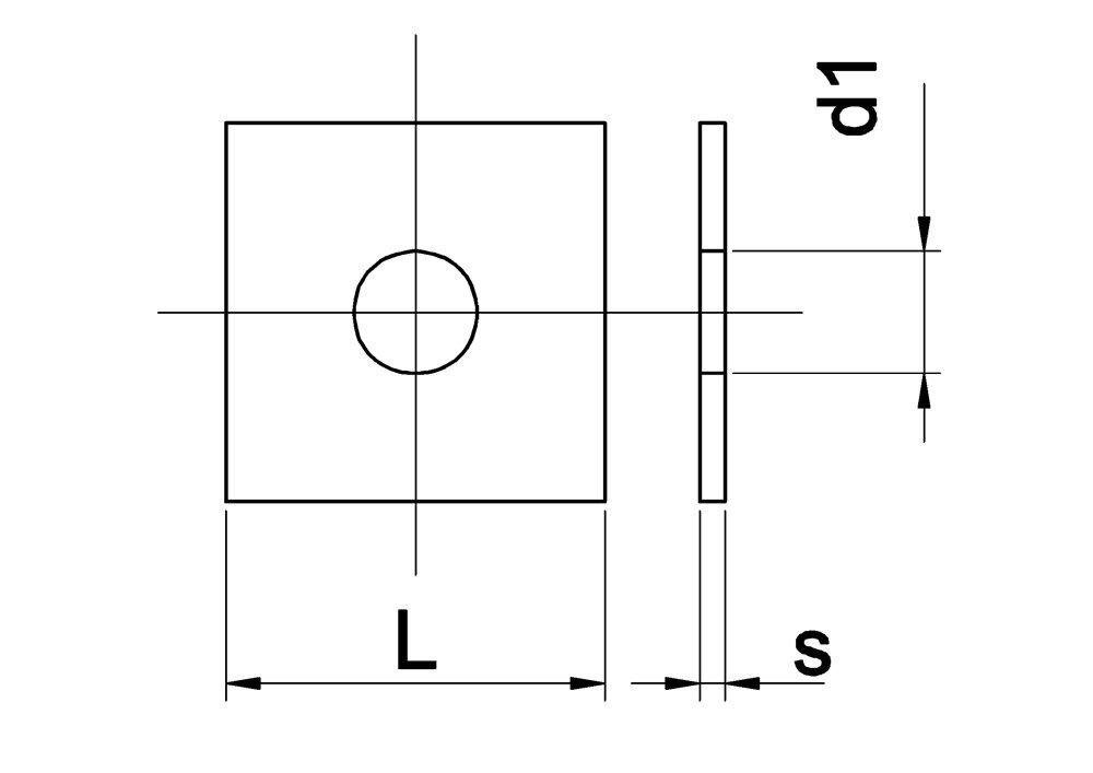 SLUITPLAAT VIERKANT DIN 436 THVZ M20