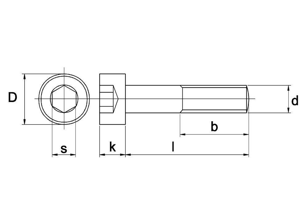 BINNENZESKANT BOUT CK DIN 912 8.8 VZ M10X40