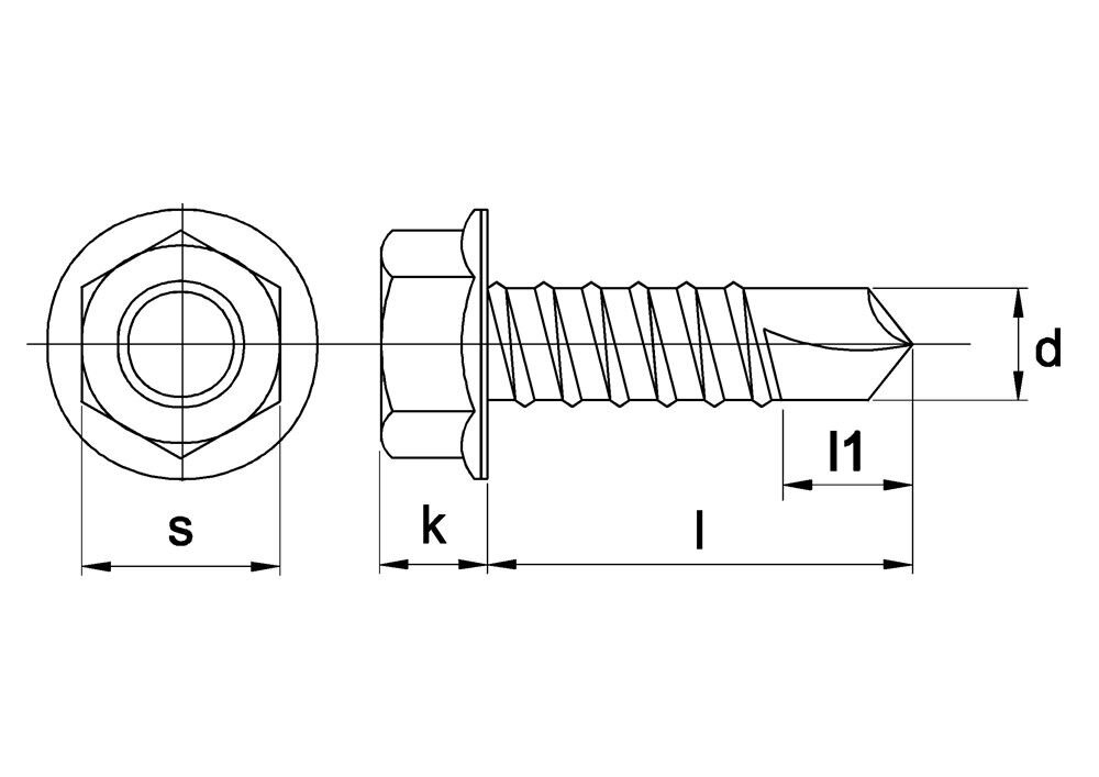 ZELFBORENDE SCHROEF ZESKANTKOP 4,2MM X 32MM SW1/4"